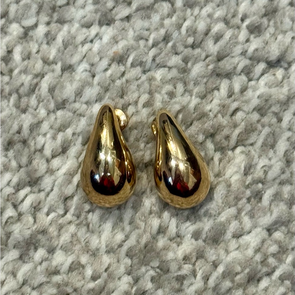 Maeve Anthropologie Elegant Gold Teardrop Earrings